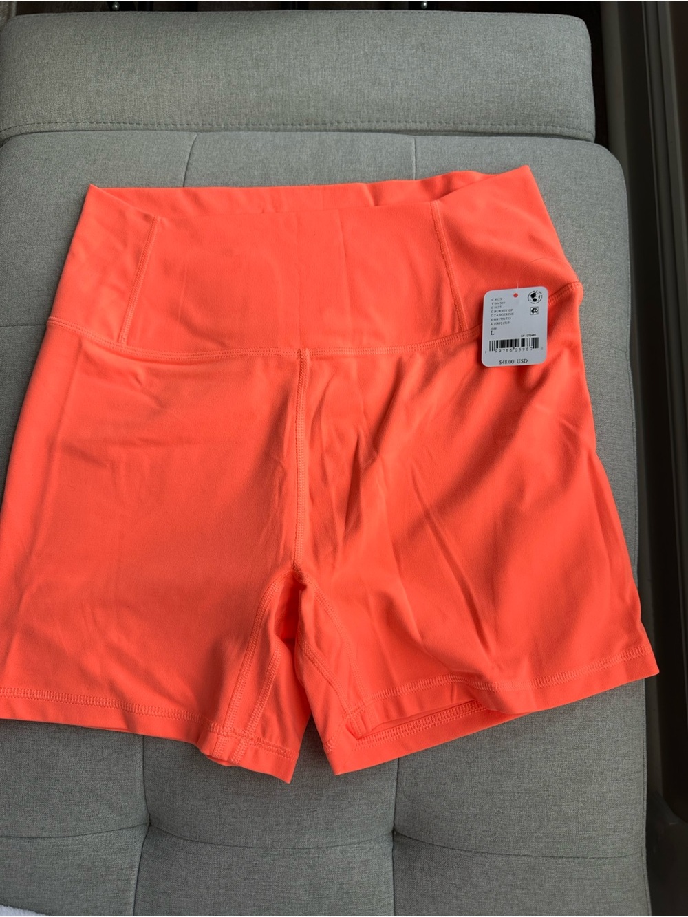 FP Movement by Free People Neon Coral High-Waist Bike Shorts